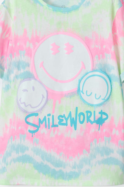 CAMISETA DE SMILEY WORLD MANGA CORTA MULTICOLOR PARA NIÑA