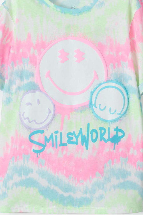 Card slide image -  CAMISETA DE SMILEY WORLD MANGA CORTA MULTICOLOR PARA NIÑA