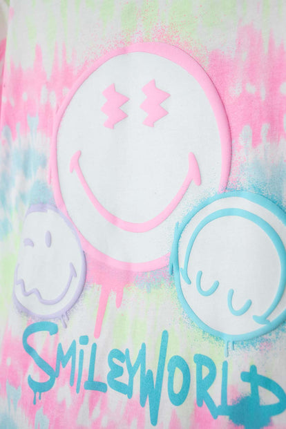  CAMISETA DE SMILEY WORLD MANGA CORTA MULTICOLOR PARA NIÑA