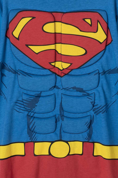 CAMISETA DE SUPERMAN ROJA Y AZUL CON MANUALIDAD 3D PARA NIÑO
