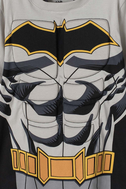 CAMISETA DE BATMAN MANGA CORTA GRIS PARA NIÑO