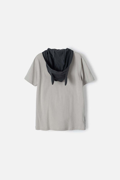 CAMISETA DE BATMAN MANGA CORTA GRIS PARA NIÑO