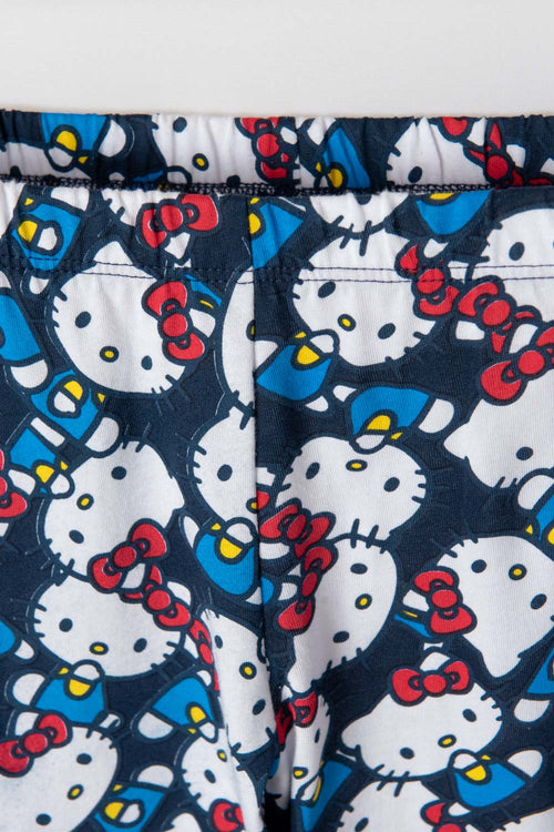 Card slide image -  PIJAMA DE HELLO KITTY ROJA Y AZUL DE PANTALÓN LARGO PARA NIÑA
