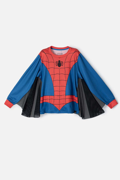 PIJAMA DE SPIDER-MAN CON PANTALÓN LARGO AZUL, ROJO Y NEGRO PARA NIÑO