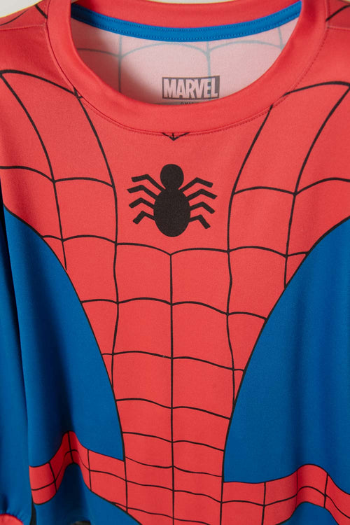 PIJAMA DE SPIDER-MAN CON PANTALÓN LARGO AZUL, ROJO Y NEGRO PARA NIÑO