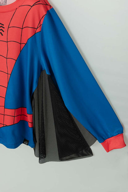 PIJAMA DE SPIDER-MAN CON PANTALÓN LARGO AZUL, ROJO Y NEGRO PARA NIÑO