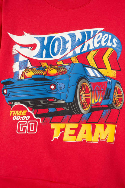 BUZO DE HOT WHEELS CERRADO ROJO PARA NIÑO