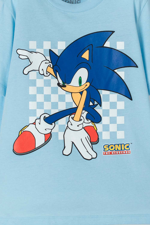 Card slide image -  CAMISETA DE SONIC DE MANGA CORTA AZUL PARA NIÑO