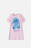 PIJAMA DE STITCH TIPO BATOLA ROSADO PARA NIÑA