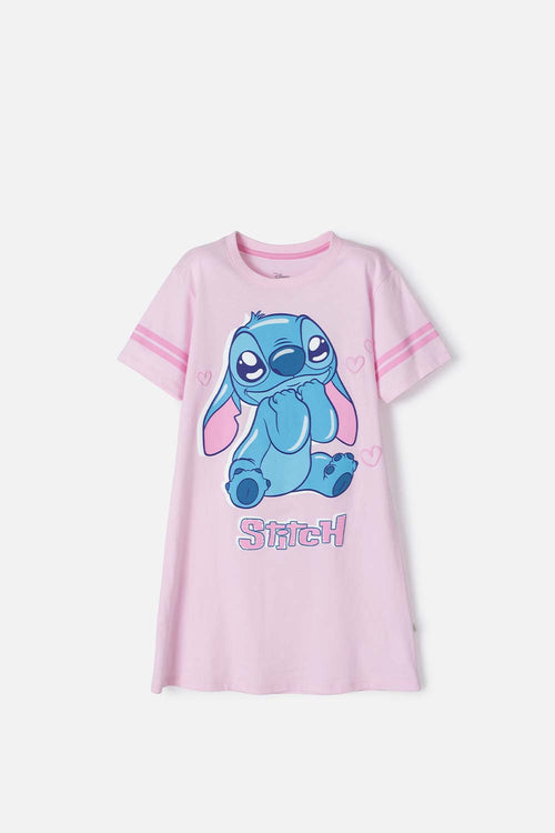Card slide image -  PIJAMA DE STITCH TIPO BATOLA ROSADO PARA NIÑA