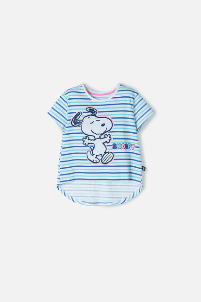 CAMISETA DE SNOOPY MULTICOLOR CUELLO REDONDO PARA NIÑA