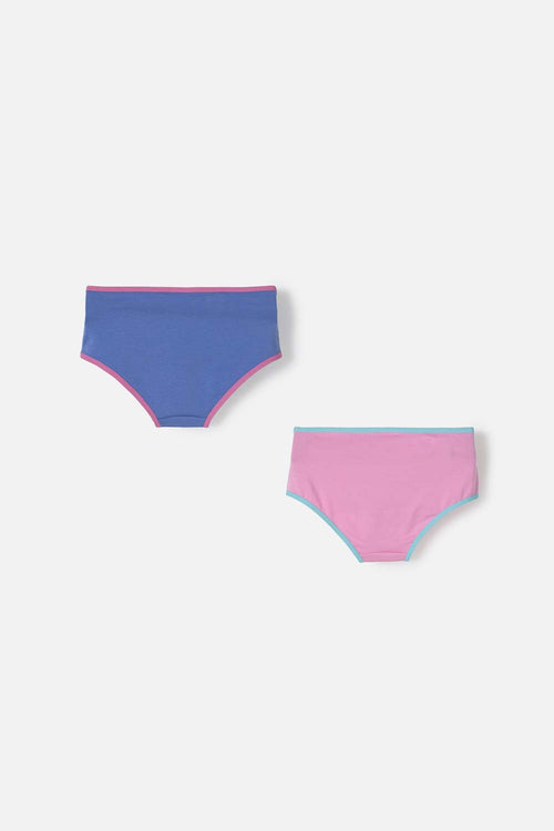 Card slide image -  PACK X2 PANTIES DE SNOOPY ROSADO, HORTENSIA Y TURQUESA ESTAMPADOS PARA NIÑA