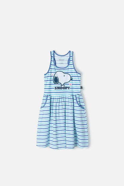  VESTIDO DE SNOOPY MULTICOLOR MANGA SISA PARA NIÑA