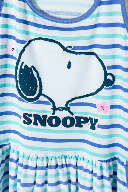  VESTIDO DE SNOOPY MULTICOLOR MANGA SISA PARA NIÑA