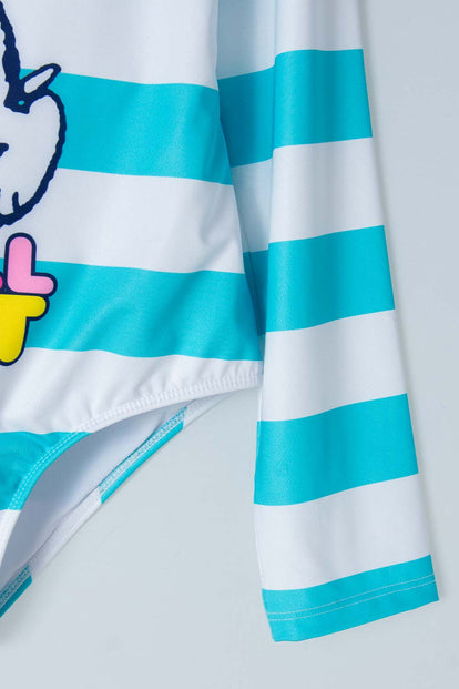 VESTIDO DE BAÑO DE SNOOPY BLANCO Y TURQUESA CON ESTAMPADO PARA NIÑA