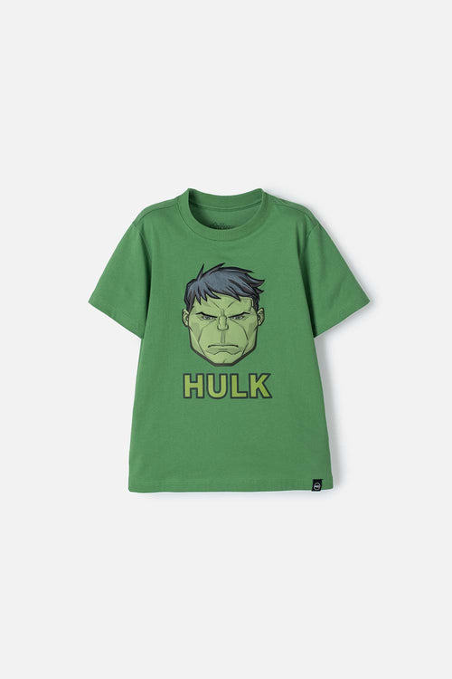 Card slide image -  CAMISETA DE HULK MANGA CORTA VERDE PARA NIÑO