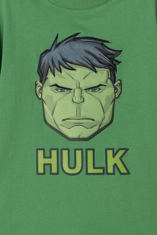 Card slide image -  CAMISETA DE HULK MANGA CORTA VERDE PARA NIÑO
