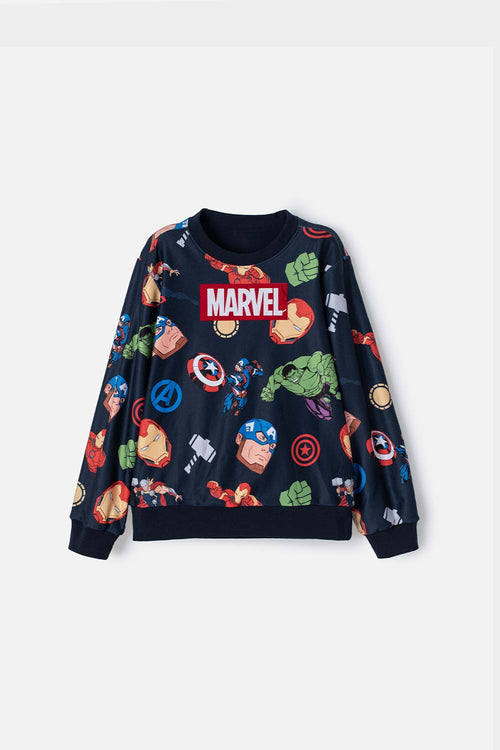 Card slide image -  BUZO DE MARVEL CERRADO AZUL OSCURO PARA NIÑO