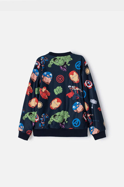 BUZO DE MARVEL CERRADO AZUL OSCURO PARA NIÑO