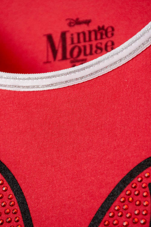 Card slide image -  CAMISETA DE MINNIE MOUSE MANGA CORTA ROJO PARA NIÑA