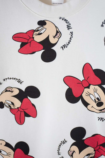 CONJUNTO DE MINNIE MOUSE CON PANTALÓN LARGO MARFIL PARA NIÑA