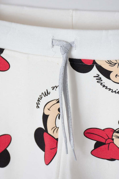 CONJUNTO DE MINNIE MOUSE CON PANTALÓN LARGO MARFIL PARA NIÑA