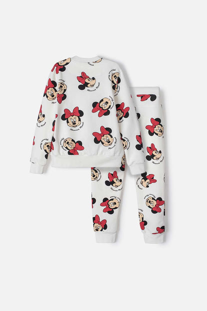 CONJUNTO DE MINNIE MOUSE CON PANTALÓN LARGO MARFIL PARA NIÑA