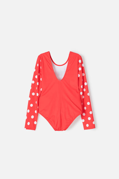VESTIDO DE BAÑO DE MINNIE MOUSE MANGA LARGA PARA NIÑA