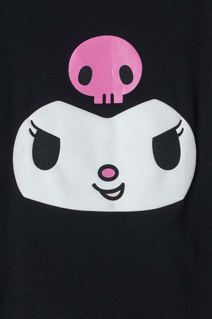  CAMISETA DE KUROMI MANGA CORTA NEGRA PARA NIÑA