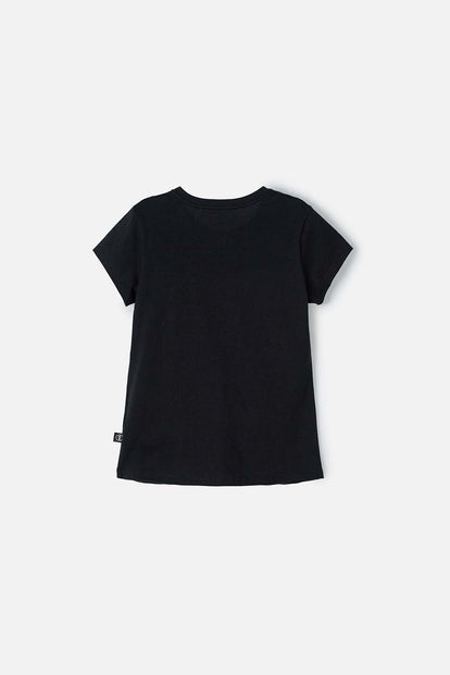 CAMISETA DE KUROMI MANGA CORTA NEGRA PARA NIÑA