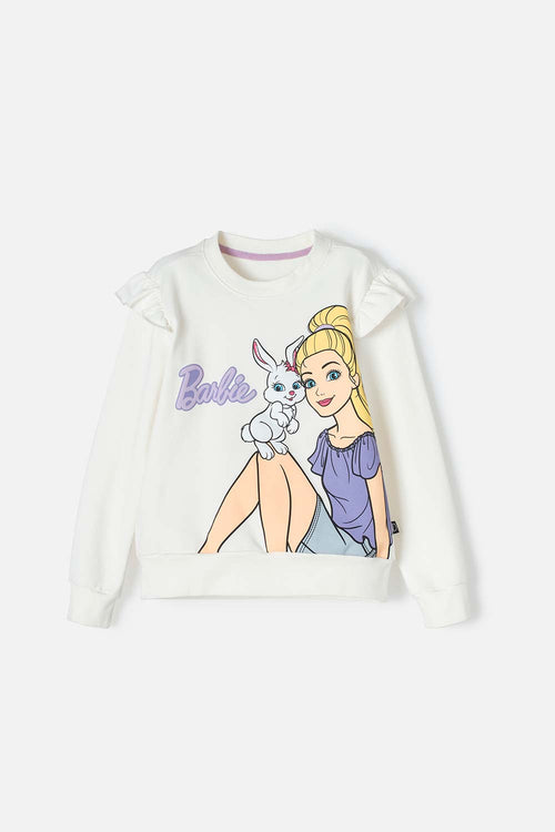 Card slide image -  BUZO DE BARBIE CON BOLERO MARFIL PARA NIÑA