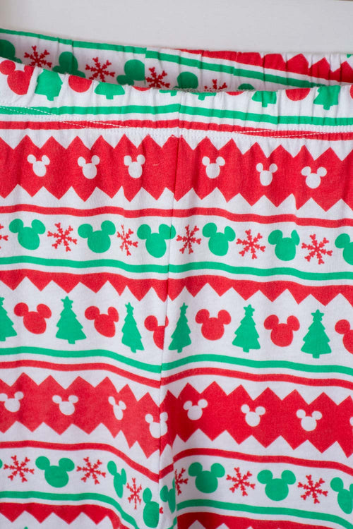 Card slide image -  PIJAMA DE MICKEY MOUSE BLANCA, ROJA Y VERDE DE PANTALÓN LARGO PARA NIÑO UNISEX
