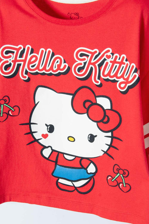 Card slide image -  CAMISETA DE HELLO KITTY MANGA CORTA ROJO/ROSADO PARA NIÑA