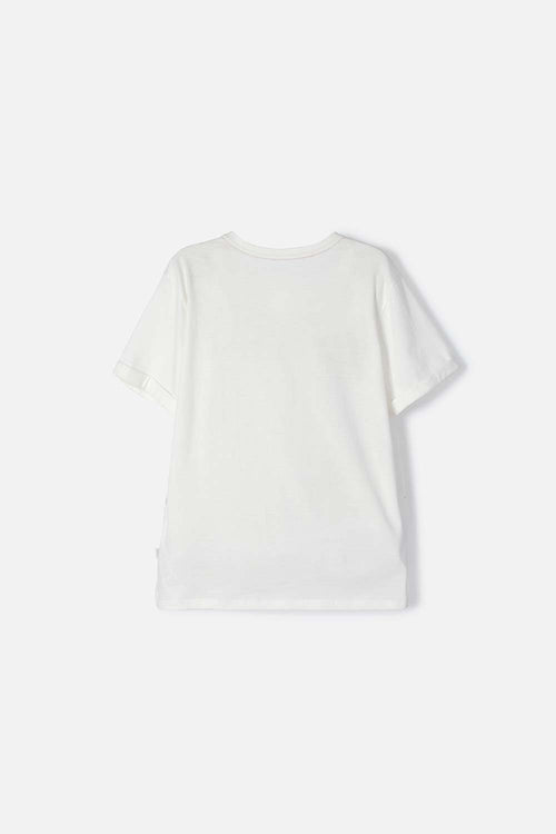 CAMISETA DE HELLO KITTY MANGA CORTA MARFIL PARA NIÑA