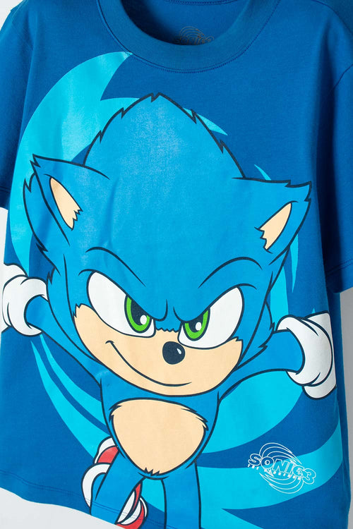 Card slide image -  CAMISETA DE SONIC MANGA CORTA AZUL PARA NIÑO