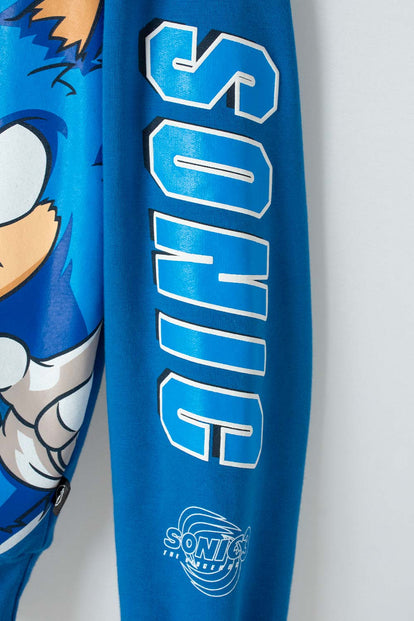 BUZO DE SONIC CERRADO AZUL PARA NIÑO