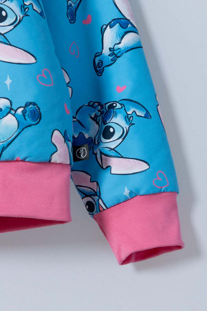 CHAQUETA DE STITCH CON CIERRE AZUL PARA NIÑA
