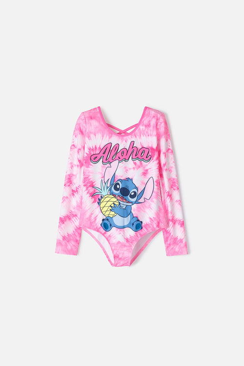 Card slide image -  VESTIDO DE BAÑO DE STITCH FUCSIA MANGA LARGA PARA NIÑA