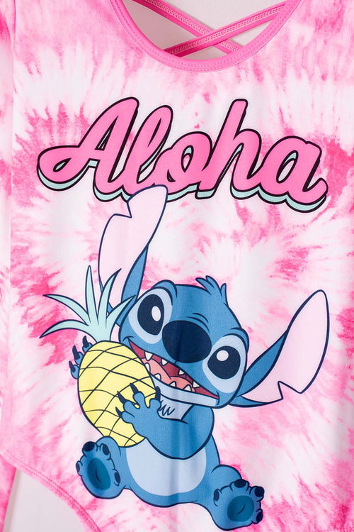 Card slide image -  VESTIDO DE BAÑO DE STITCH FUCSIA MANGA LARGA PARA NIÑA