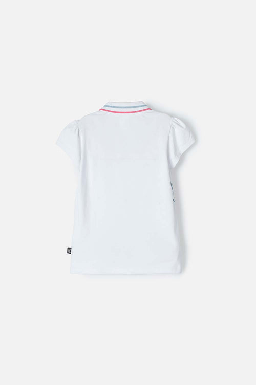 Card slide image -  CAMISETA TIPO POLO DE STITCH BLANCO PARA NIÑA