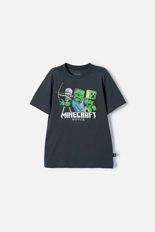 Card slide image -  CAMISETA DE MINECRAFT MANGA CORTA GRIS PARA NIÑO
