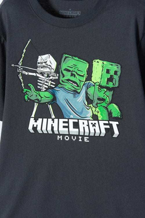 Card slide image -  CAMISETA DE MINECRAFT MANGA CORTA GRIS PARA NIÑO
