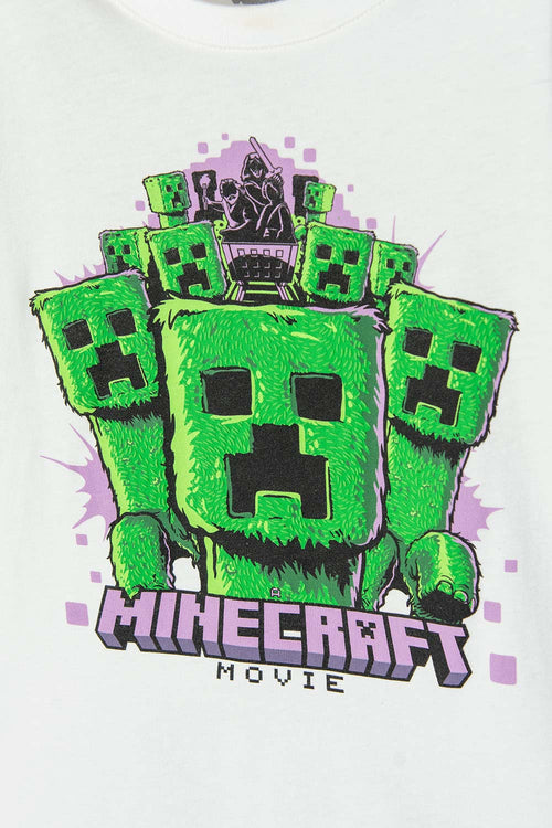 Card slide image -  CAMISETA DE MINECRAFT MANGA CORTA MARFIL PARA NIÑO