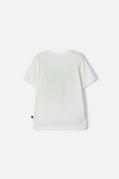 CAMISETA DE MINECRAFT MANGA CORTA MARFIL PARA NIÑO