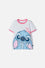 CAMISETA DE STITCH BLANCA ESTAMPADA EN FRENTE PARA NIÑA