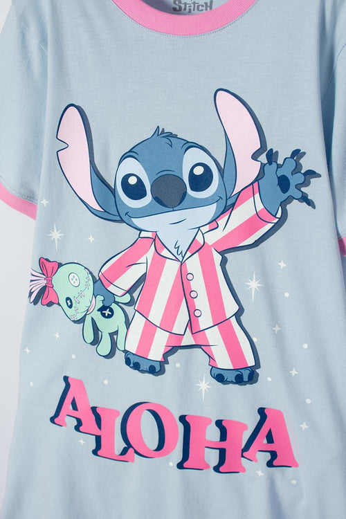 Card slide image -  PIJAMA DE STITCH AZUL TIPO BATOLA PARA NIÑA