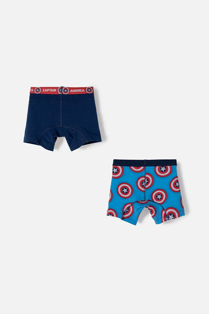 PACK X2 BOXER CAPITÁN AMERICA PARA NIÑO
