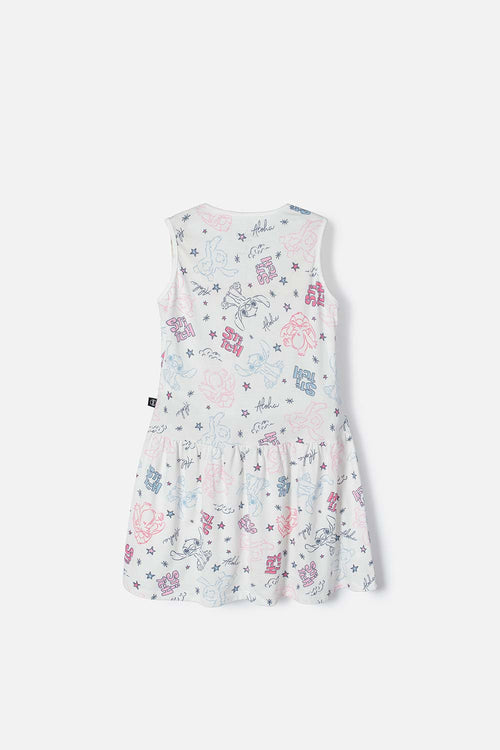 Card slide image -  VESTIDO DE STITCH MANGA SIZA MARFIL PARA NIÑA