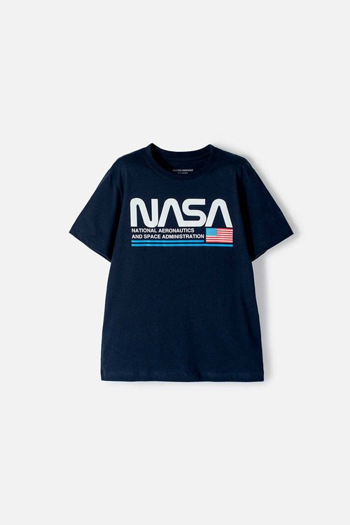 Card slide image -  CAMISETA NASA MANGA CORTA AZUL PARA NIÑO