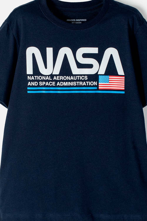 Card slide image -  CAMISETA NASA MANGA CORTA AZUL PARA NIÑO